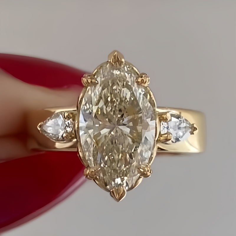 Women's Vintage Marquise Synthetic Zirconia Engagement Ring